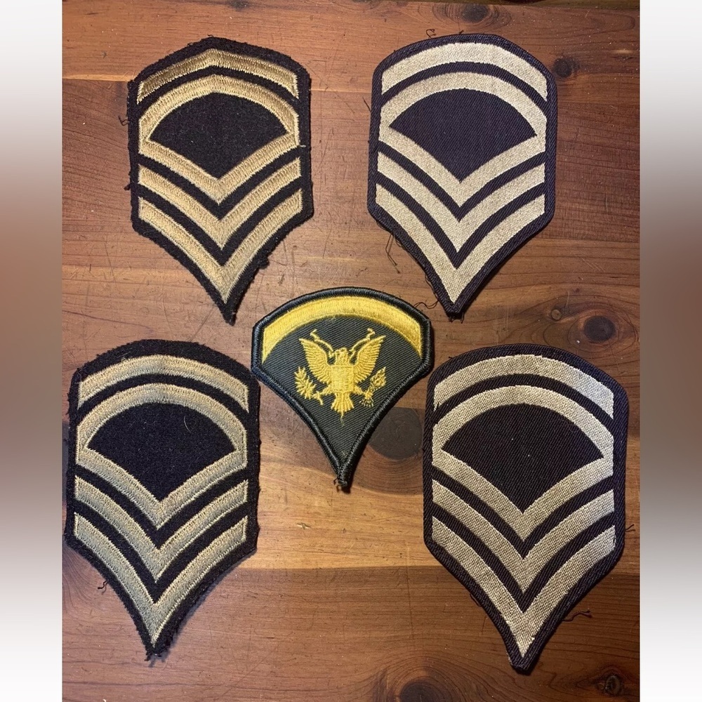 Military Rank Patches Black and Gold Vintage United States Army Master Sergeant